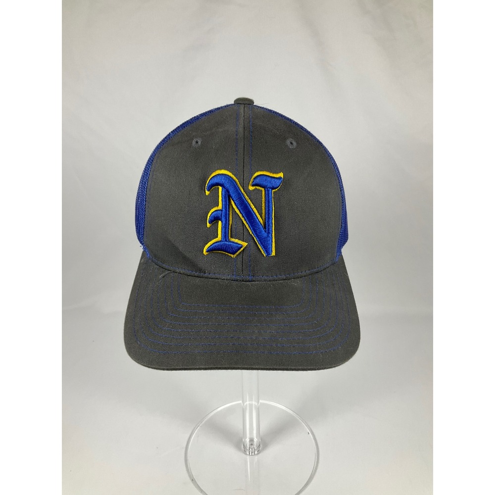 Richardson 112 Trucker Hat Grey Blue Embroidered Letter N Snapback Cap Mens ADJ